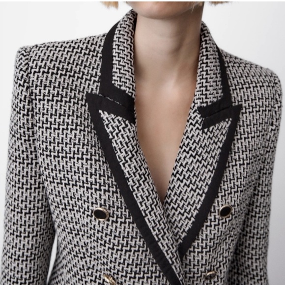 NWT ZARA Double Breasted Blazer Balmain Style L Blogger’s Favorite - Picture 5 of 9